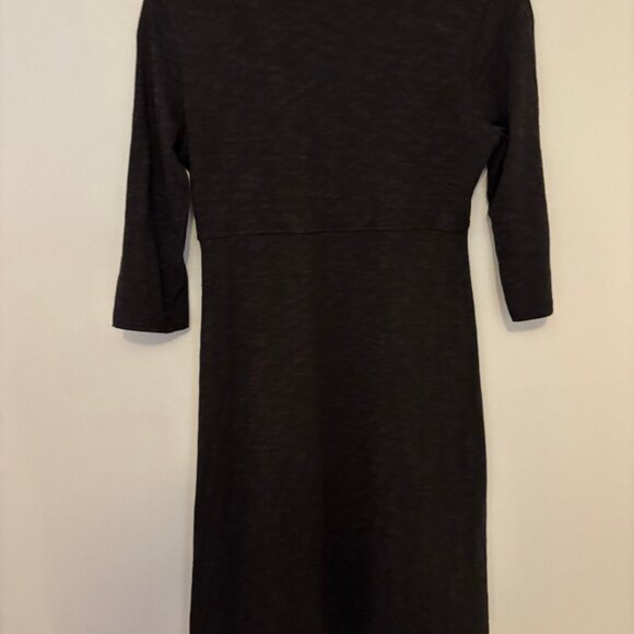 Horny Toad Black 3/4 Sleeve V-Neck Dress XS Dark Heather Grey - Picture 5 of 6